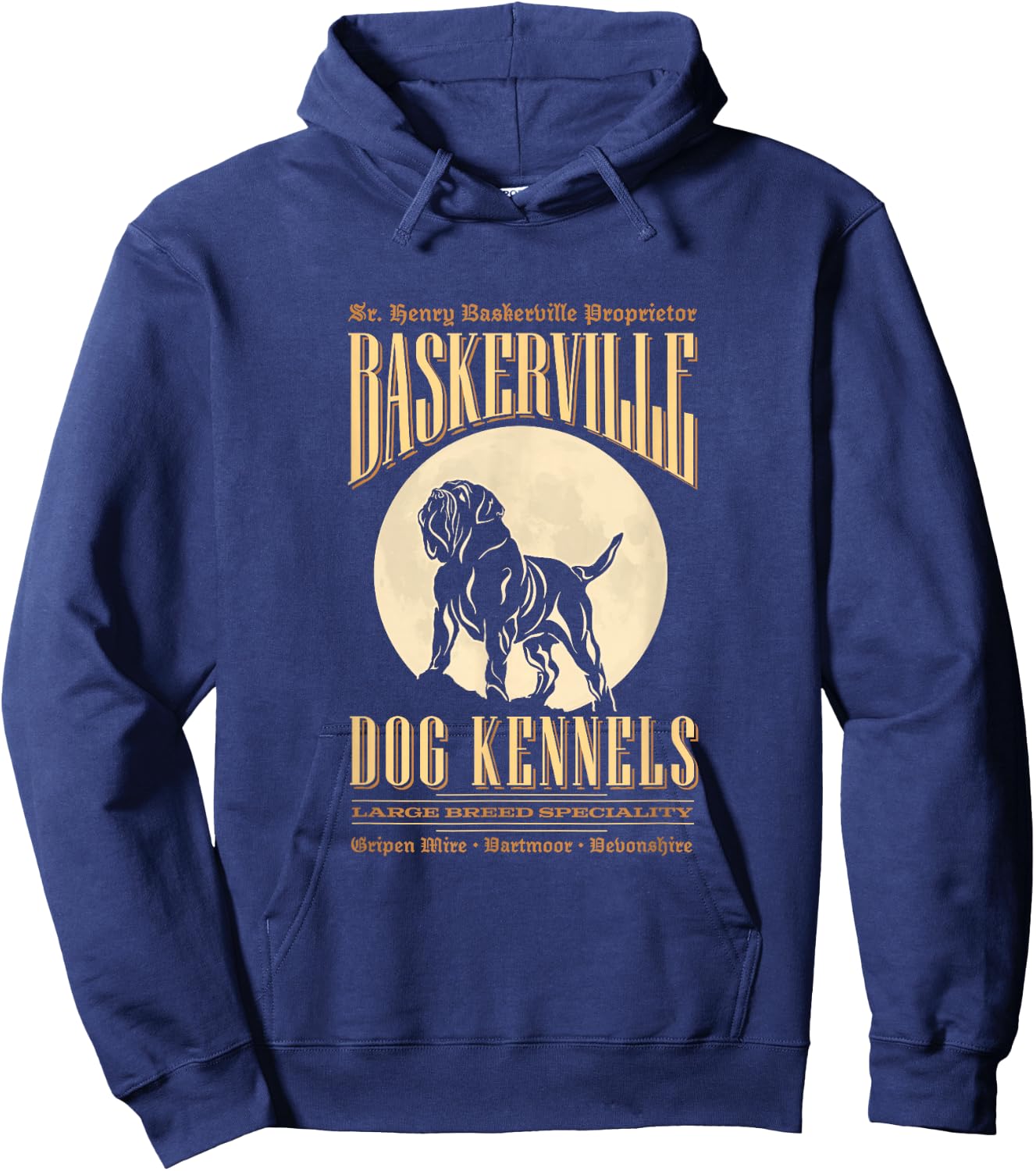 Baskerville Kennels - Sherlock Holmes Design Hoodie - Hoodie | Navy