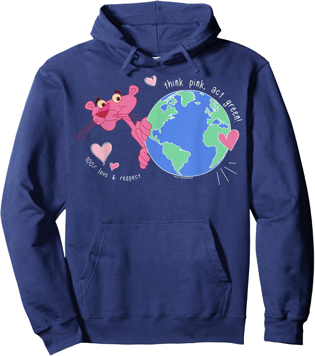The Pink Panther Think Pink Act Green Hoodie - Hoodie | Navy