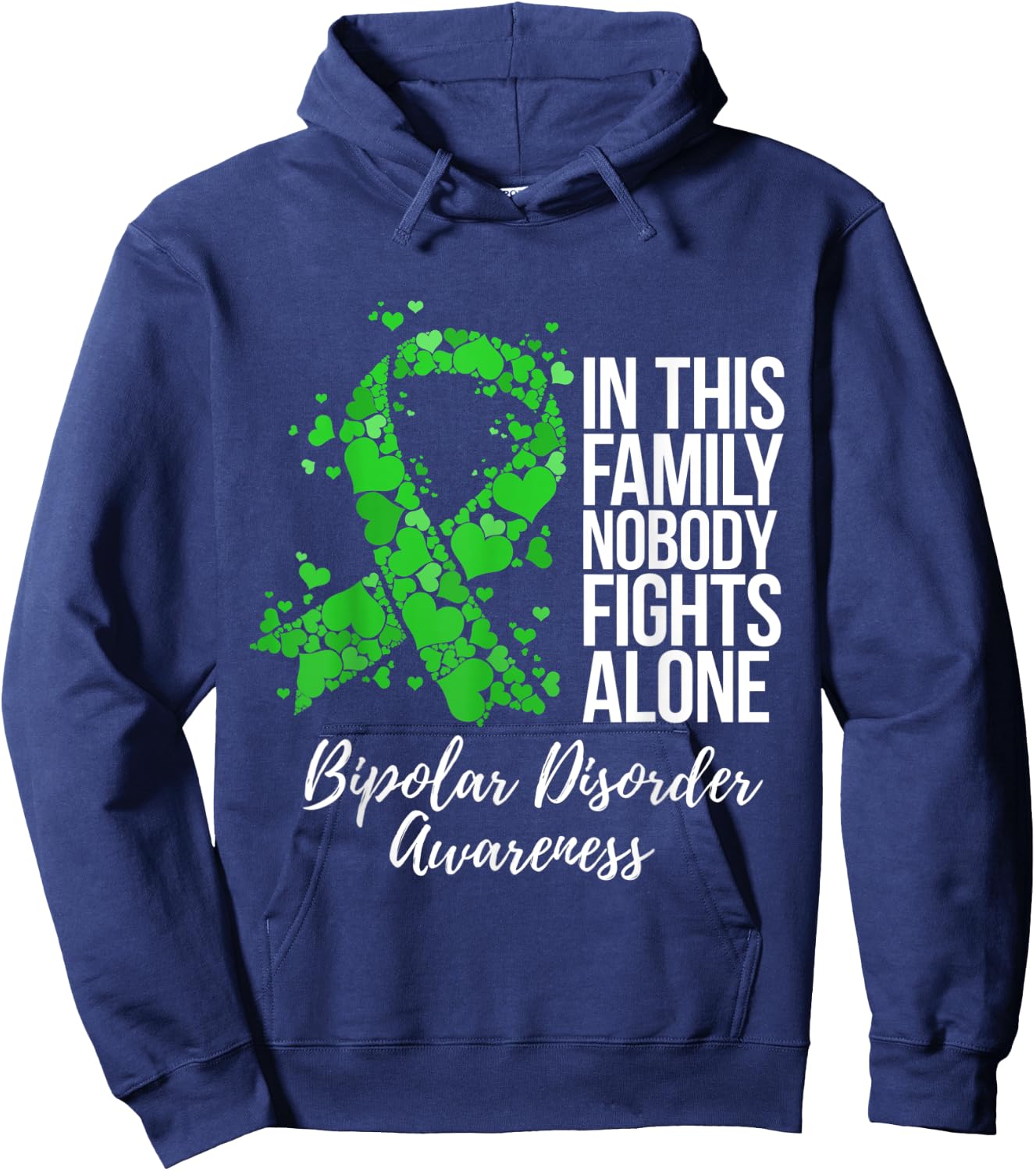 Family Support Bipolar Disorder Awareness Hoodie - Hoodie | Navy
