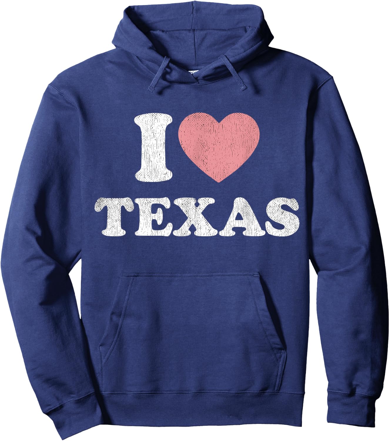 I Love Texas Women Pink Heart TX Girls Souvenir Hoodie - Hoodie | Navy