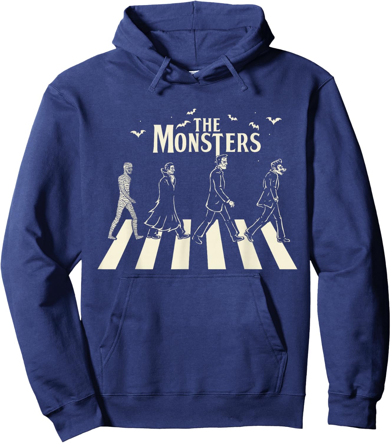 The Monsters - Funny Monsters Crossing the Road Hoodie - Hoodie | Navy