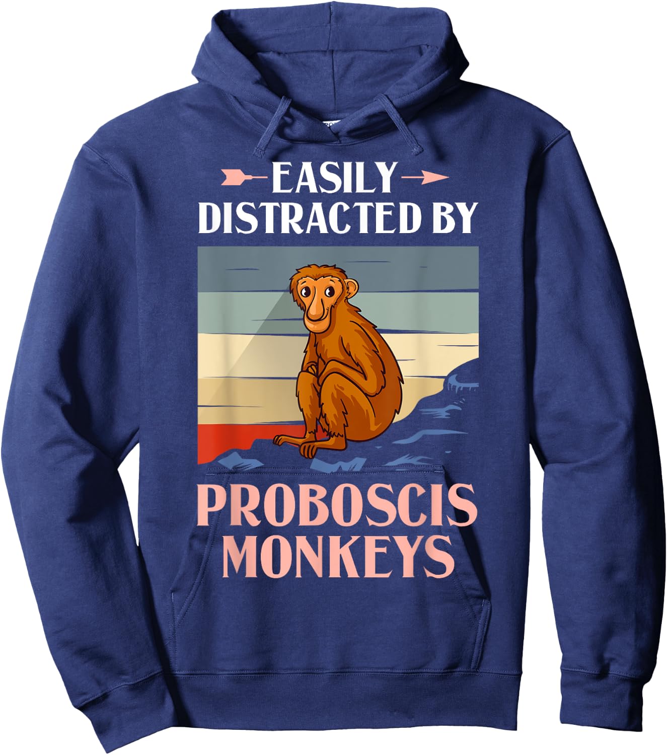 Proboscis Monkey Funny Long Nosed Monkeys Hoodie - Hoodie | Navy