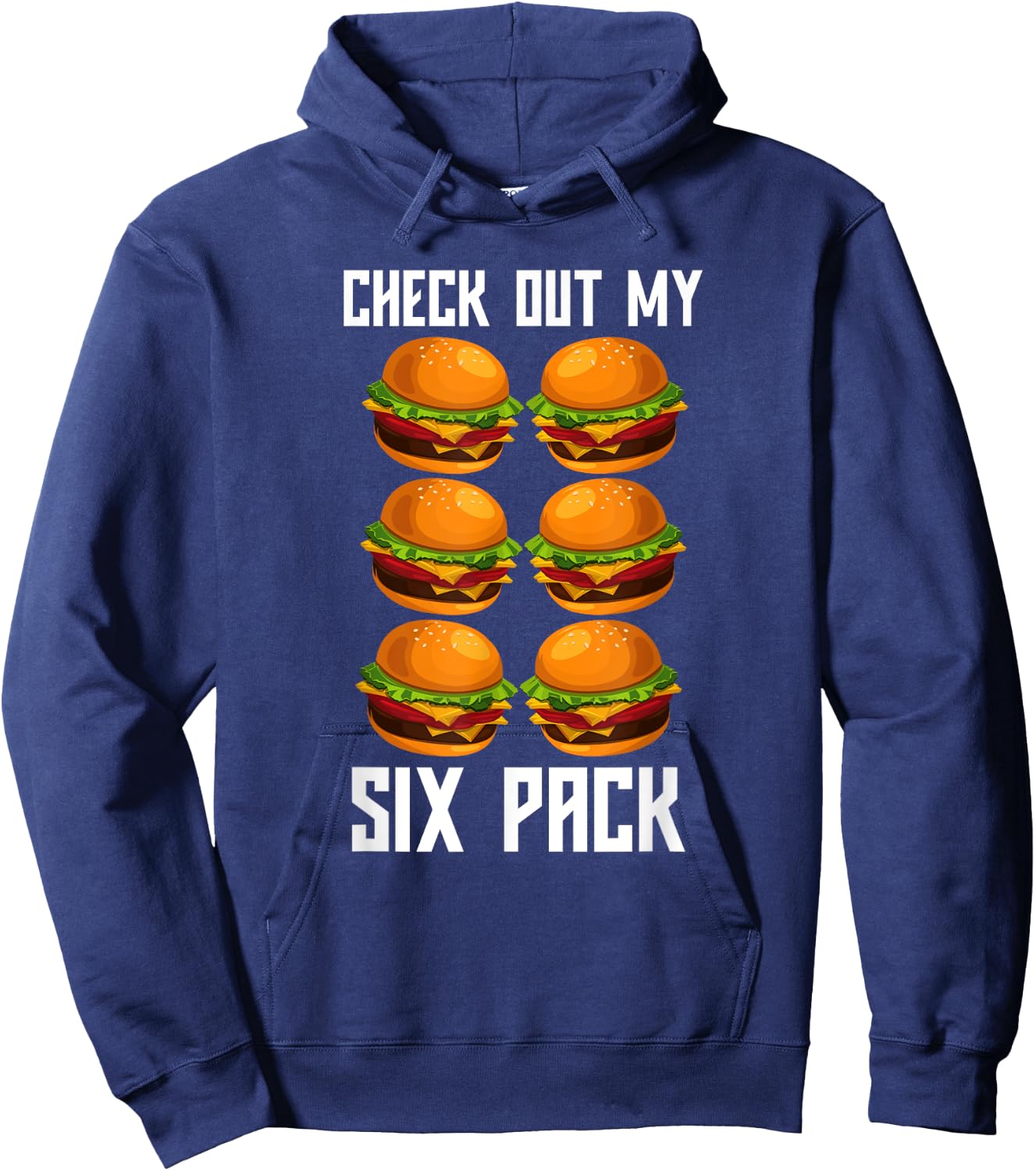 Check Out My Six Pack Burger Shirt Funny Gym Hoodie - Hoodie | Navy