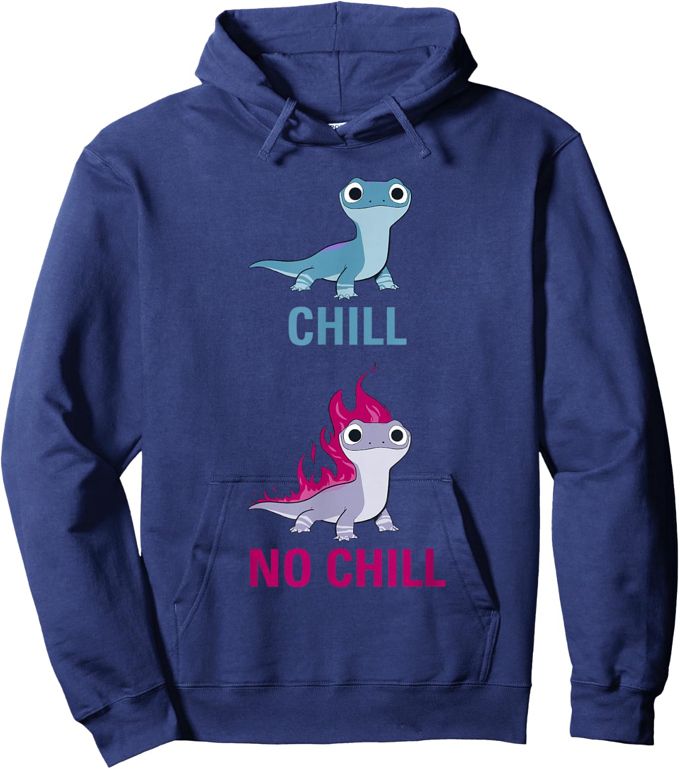 Disney Frozen 2 Salamander Chill vs No Chill Hoodie - Hoodie | Navy
