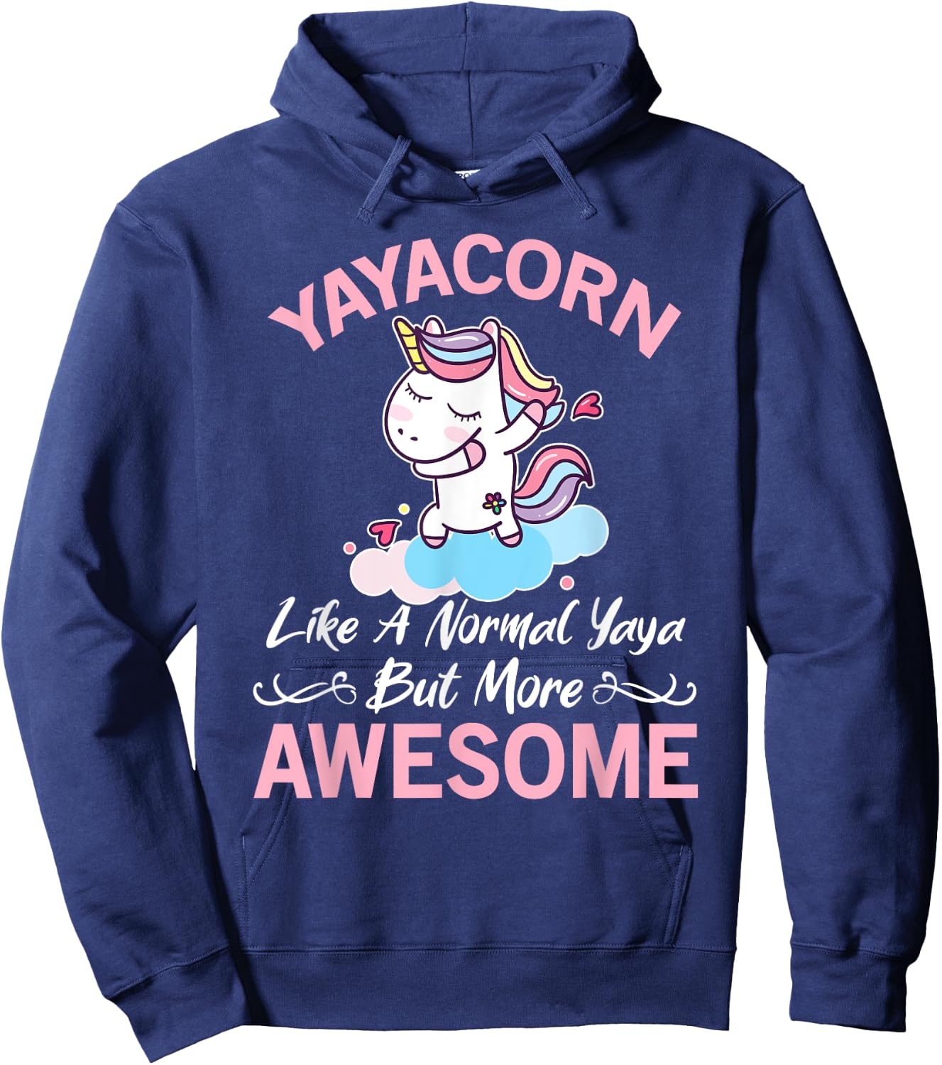 Yayacorn Funny Unicorn Gift Yaya Hoodie - Hoodie | Navy