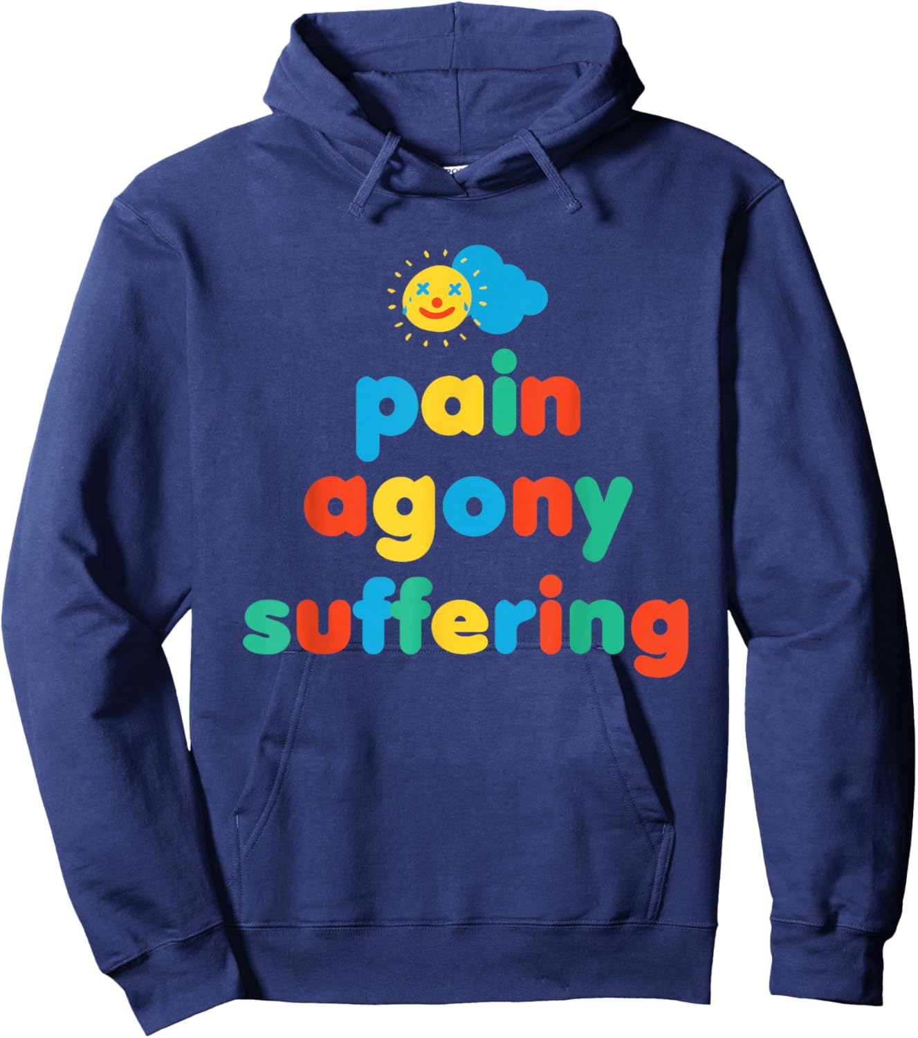 Pain Kidcore Clowncore Weirdcore Aesthetic Hoodie - Hoodie | Navy