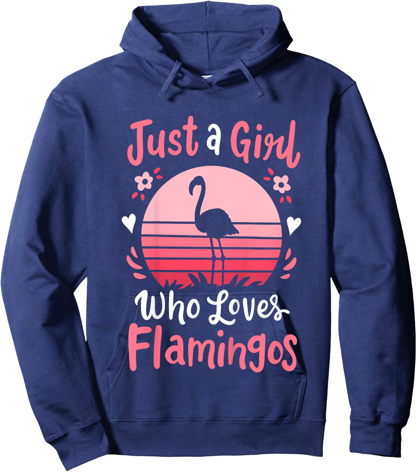 Flamingo Just a Girl Who Loves Flamingos Hoodie - Hoodie | Navy