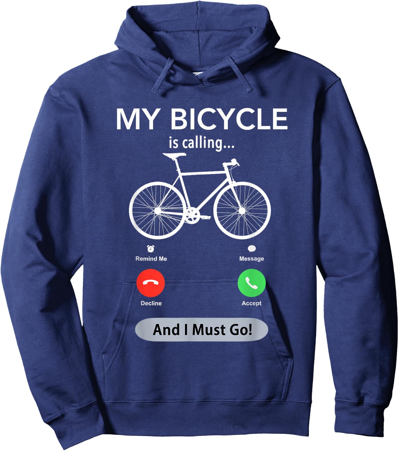 My Bicycle Is Calling Funny Cycling Hoodie - Hoodie | Navy