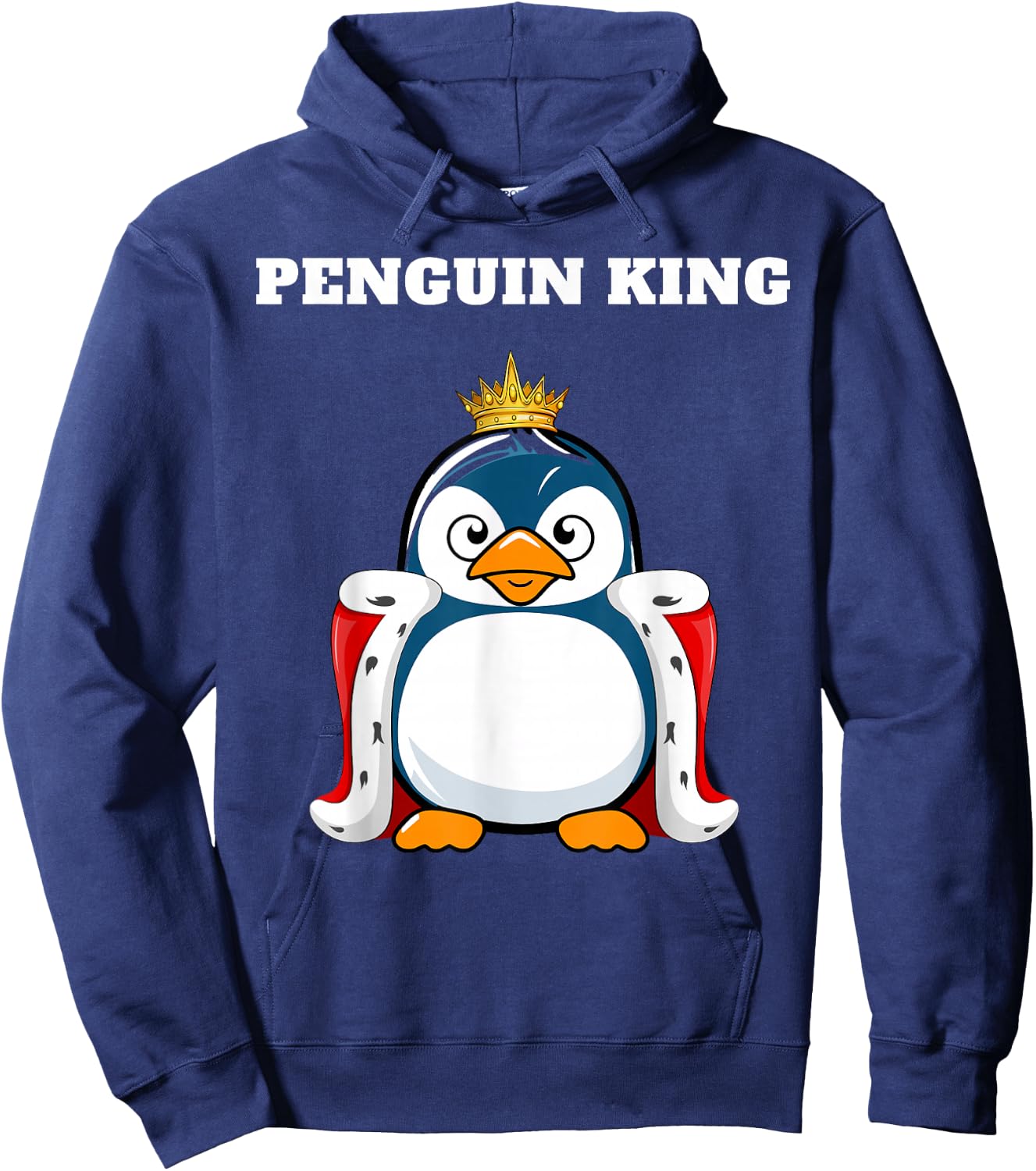 Penguin King | Penguin Design | Boys Penguin Hoodie - Hoodie | Navy