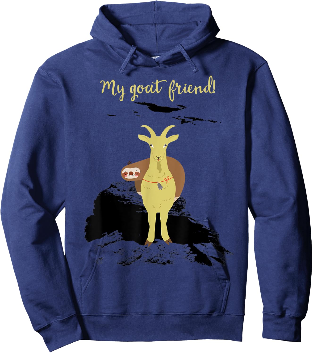 Funny My Goat Friend Sloth Lovers Goat Lovers Hoodie - Hoodie | Navy