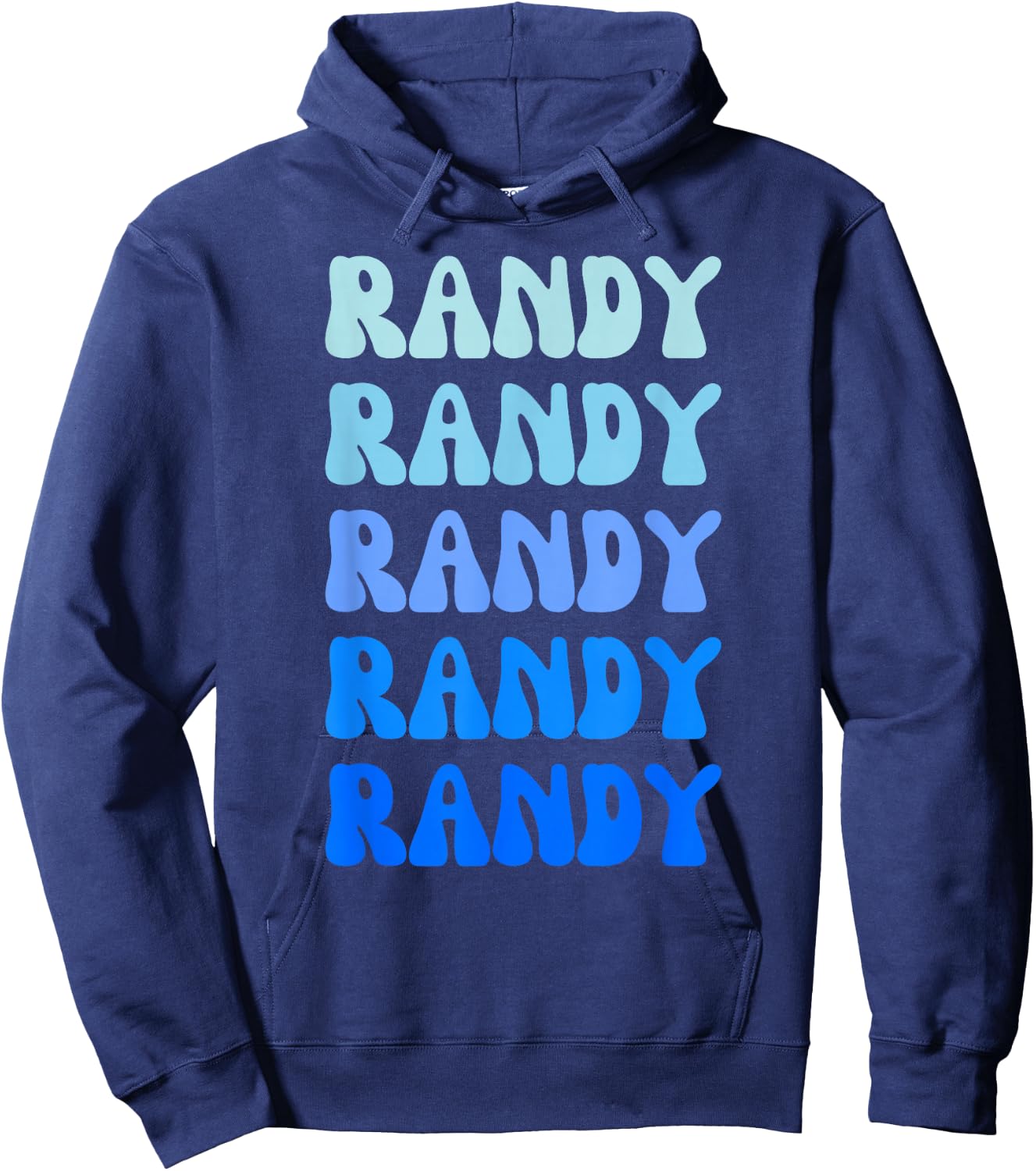 Randy Retro Name Stack Design Hoodie - Hoodie | Navy