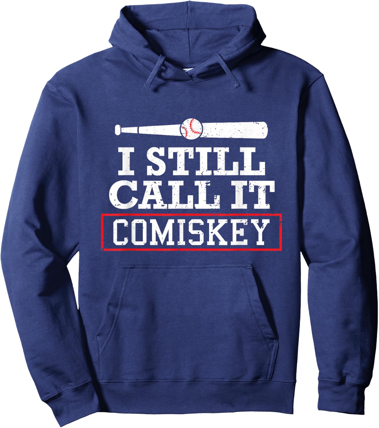 I Still Call It Comiskey Distressed Baseball Hoodie - Hoodie | Navy