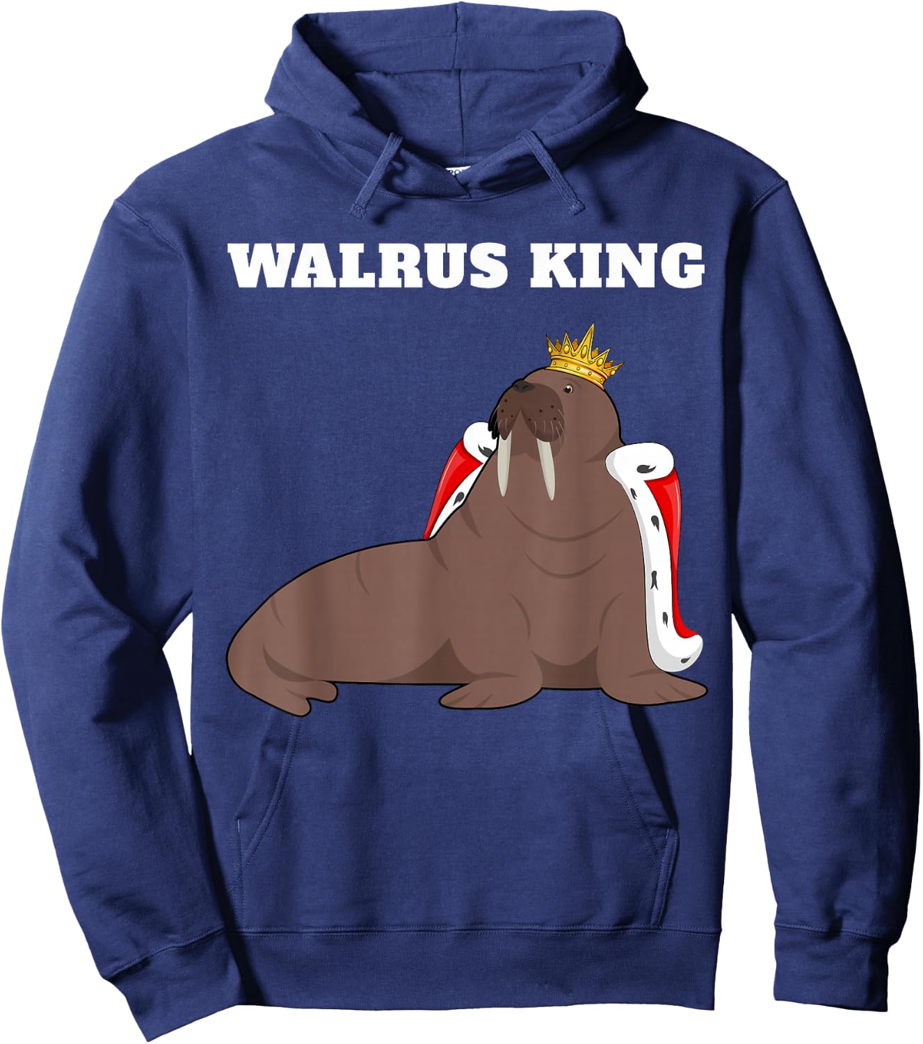 Walrus King | Walrus | Boys Walrus Hoodie - Hoodie | Navy