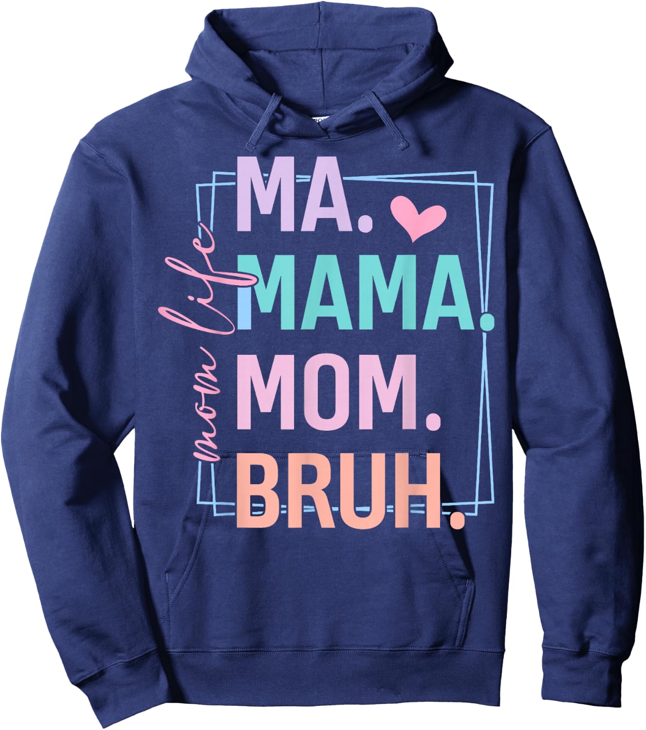 Retro Mom Life Ma Mama Mom Bruh Mother's Day Hoodie - Hoodie | Navy