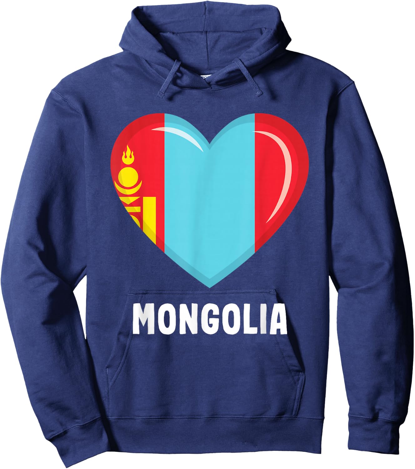 Mongolia Flag Jersey | Mongolian Hoodie - Hoodie | Navy