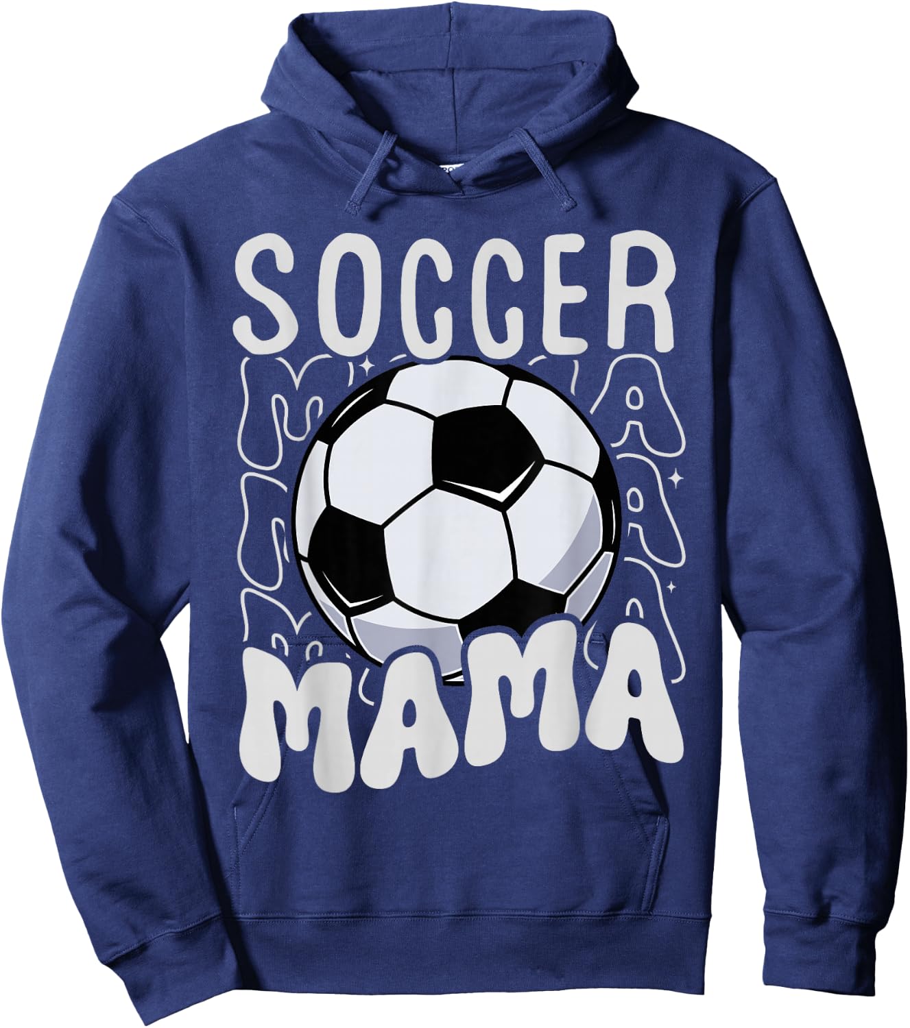 Soccer Mama Groovy Retro Soccer Mom Mothers Day Hoodie - Hoodie | Navy