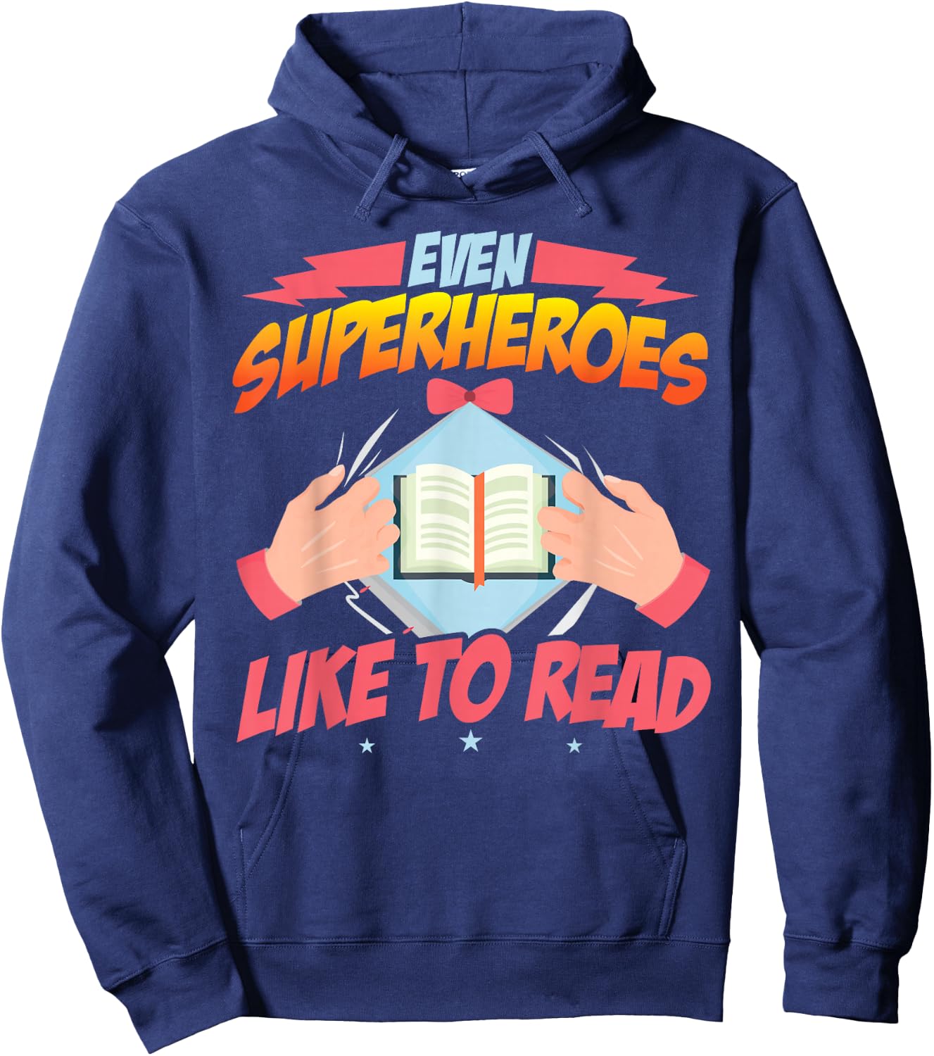 Book Reading Superheroes Like To Read Hoodie - Hoodie | Navy