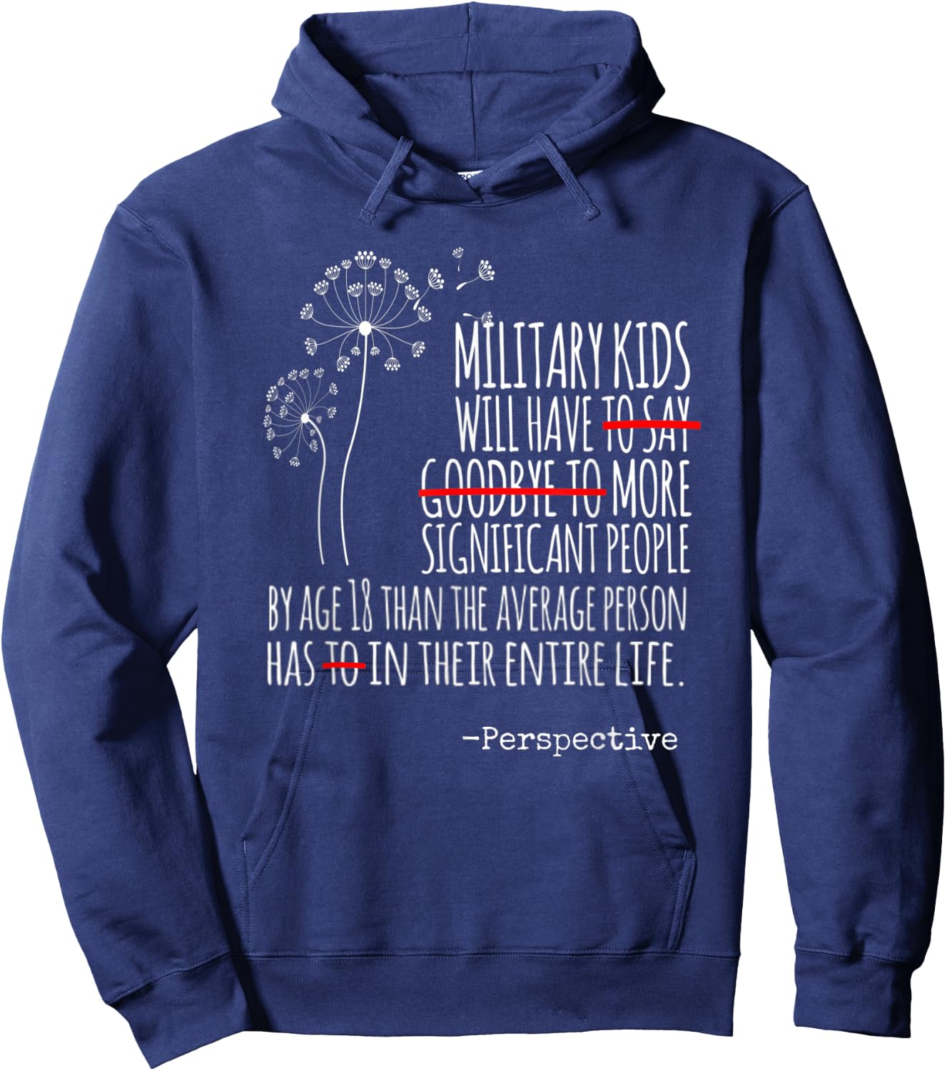 MILITARY KIDS, Military BRAT, Dandelion TCK Hoodie - Hoodie | Navy