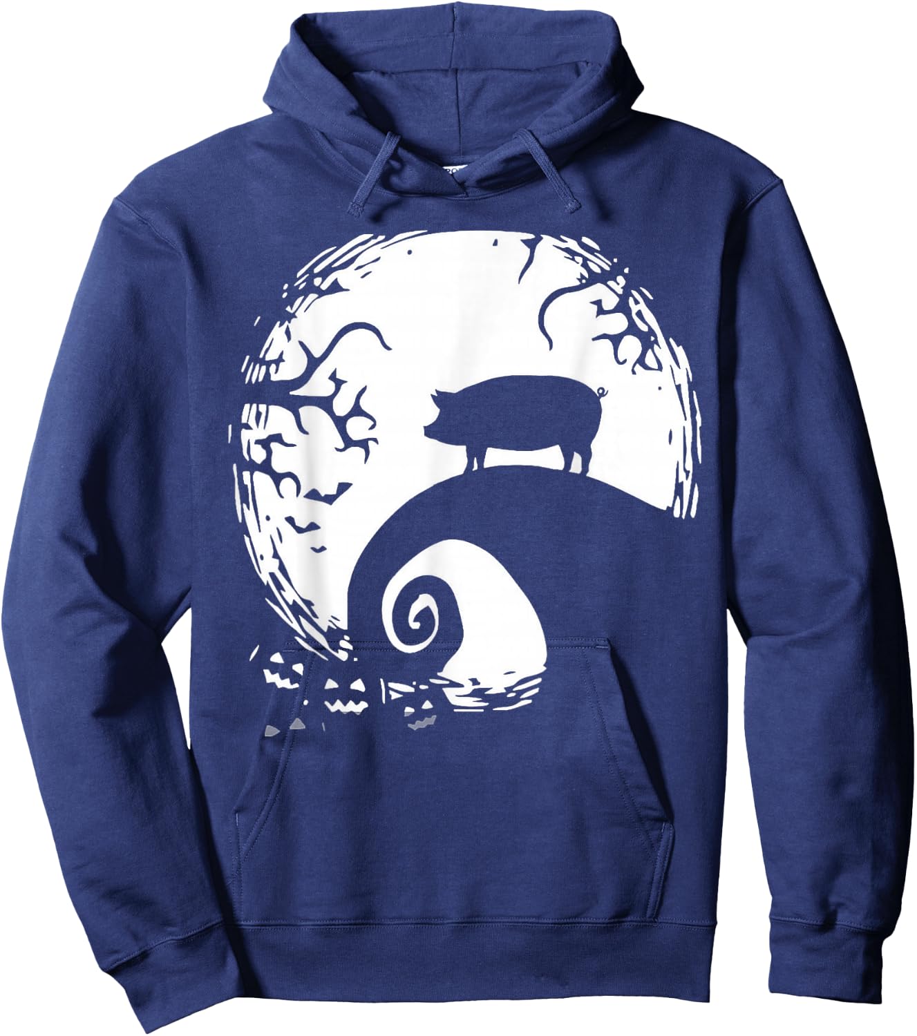 Pig And Moon Halloween Hoodie - Hoodie | Navy