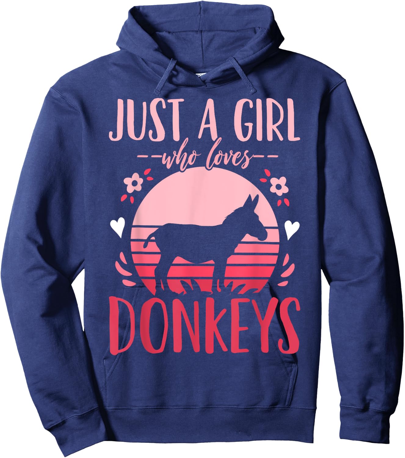 Donkey Just a Girl Who Loves Donkeys Retro Hoodie - Hoodie | Navy