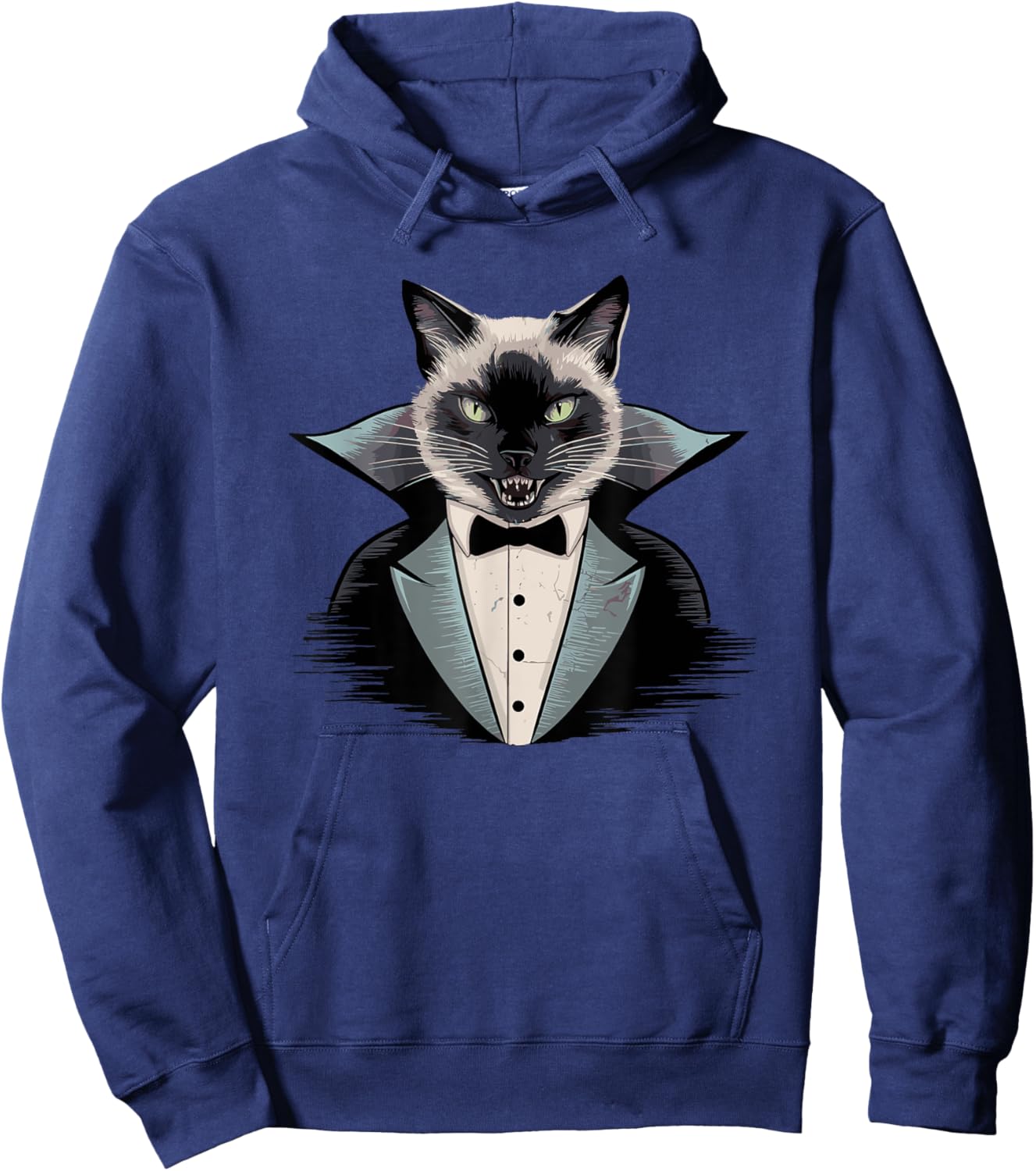 Halloween Vampire Siamese Cat Hoodie - Hoodie | Navy