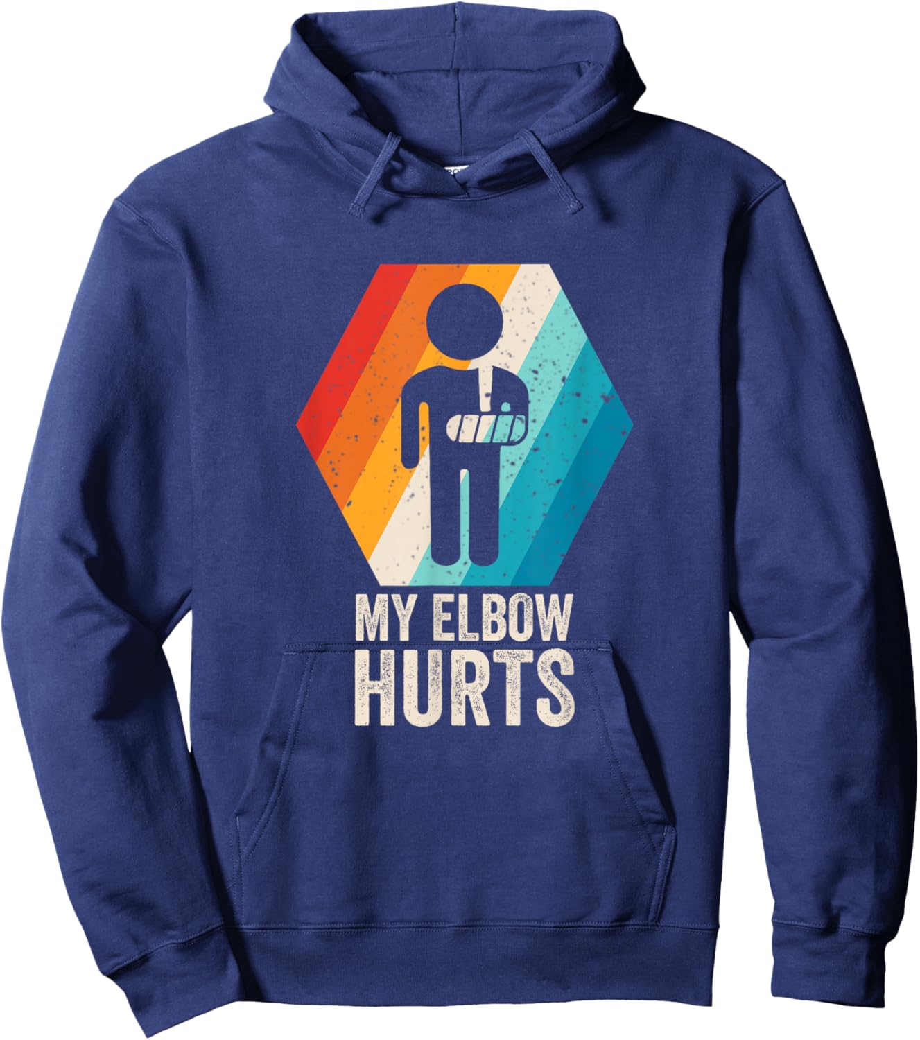 My Elbow Hurts Ellow Cancer Vintage Design Hoodie - Hoodie | Navy