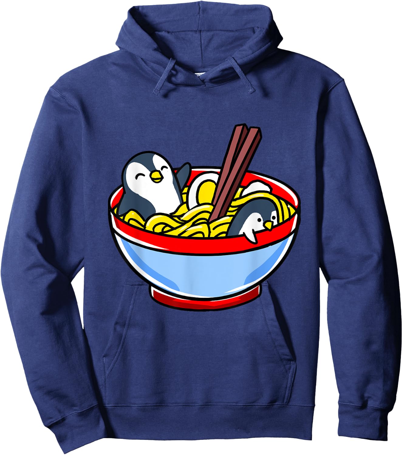 Kawaii Penguin Ramen Noodle Hoodie - Hoodie | Navy