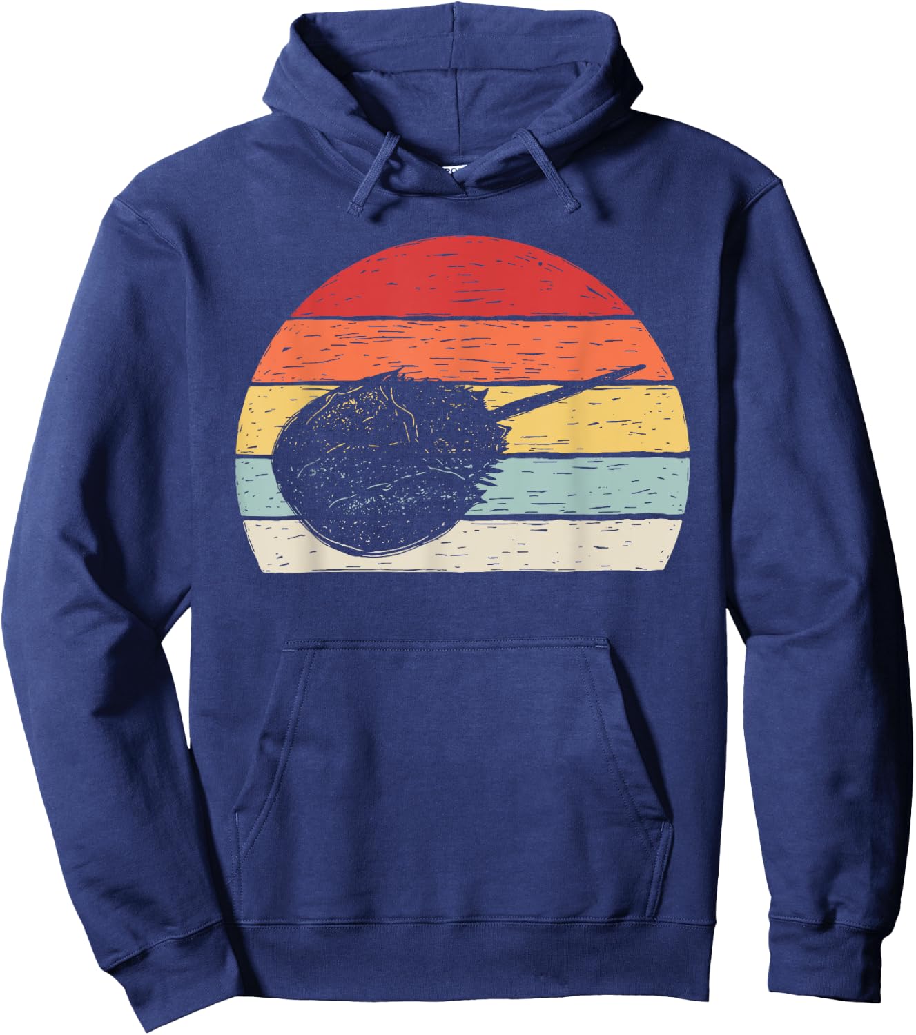 Vintage Retro Horseshoe Crab Hoodie - Hoodie | Navy