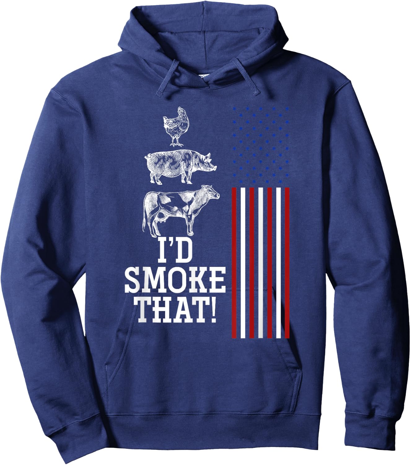 Id Smoke That Barbecue Hoodie - Hoodie | Navy