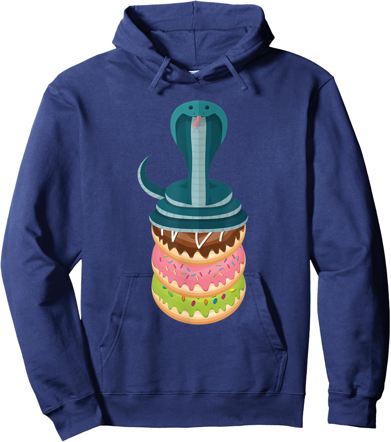 Snake Donut Cake Funny Snake Hoodie - Hoodie | Navy