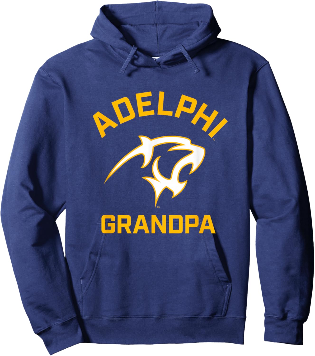 Adelphi University Panthers Arched Grandpa Hoodie - Hoodie | Navy