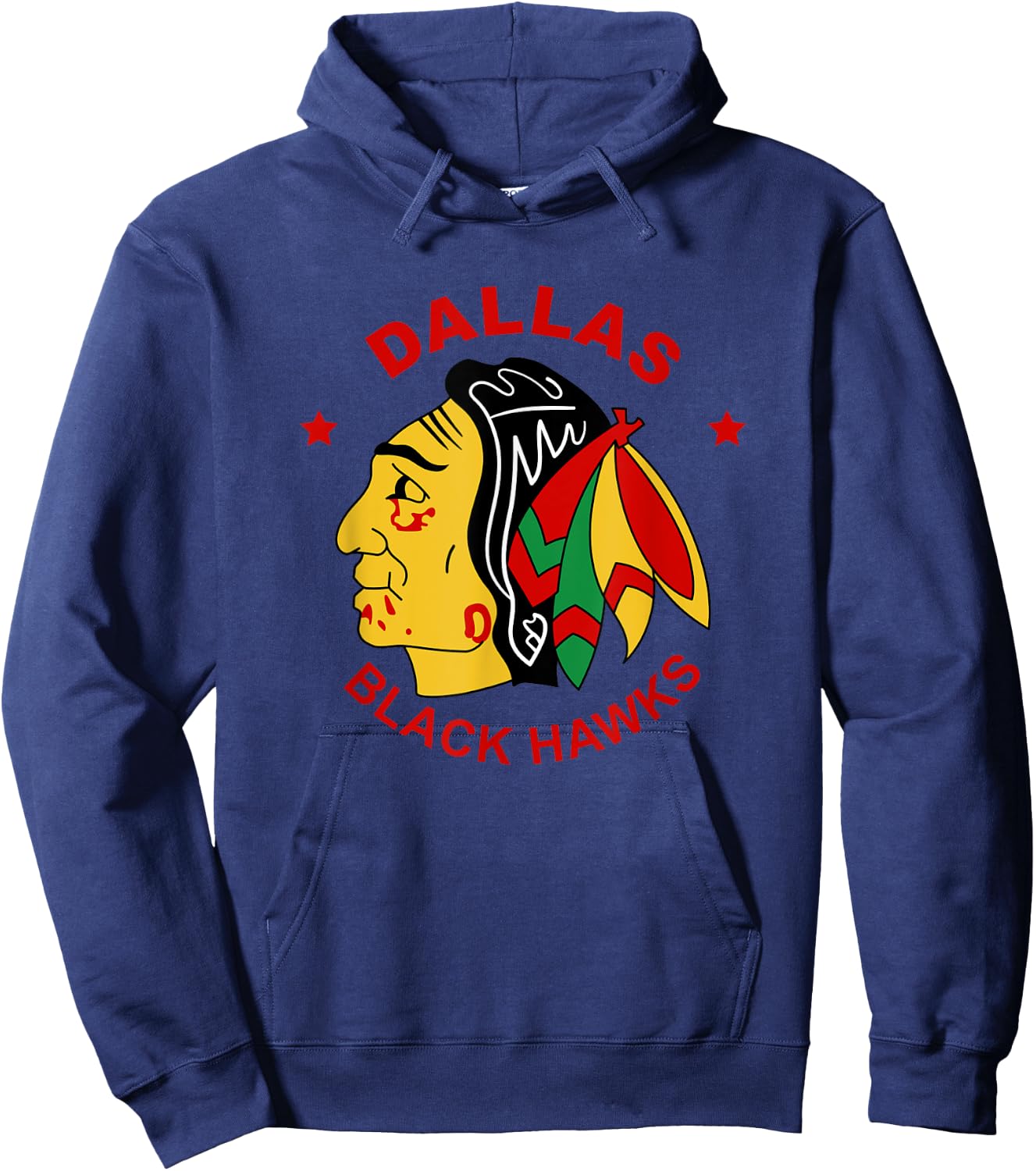 Dallas Black Hawks Vintage Hockey Fan Hoodie - Hoodie | Navy