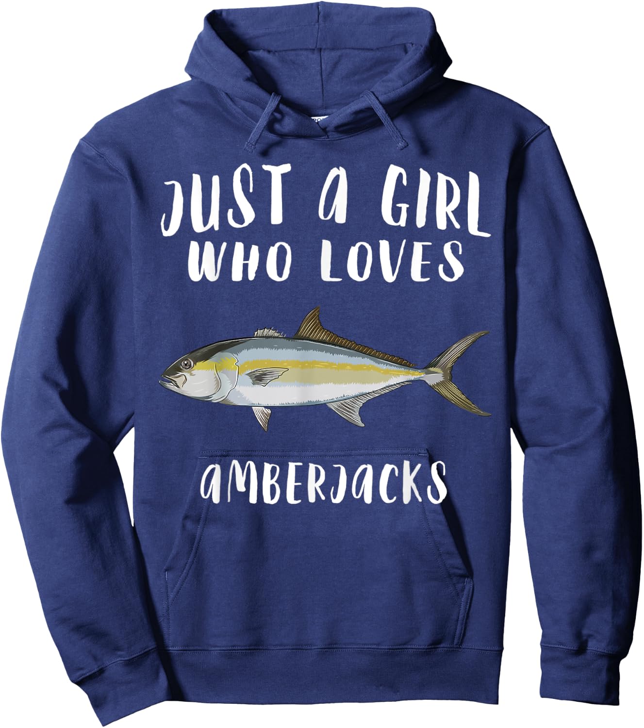 Just A Girl Who Loves Amberjack Fish Lover Hoodie - Hoodie | Navy
