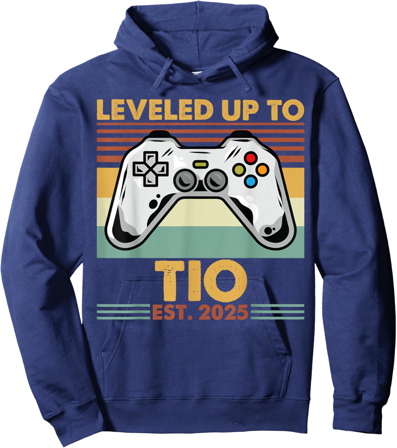 Leveled Up To Tio Est 2025 First Time Uncle Hoodie - Hoodie | Navy