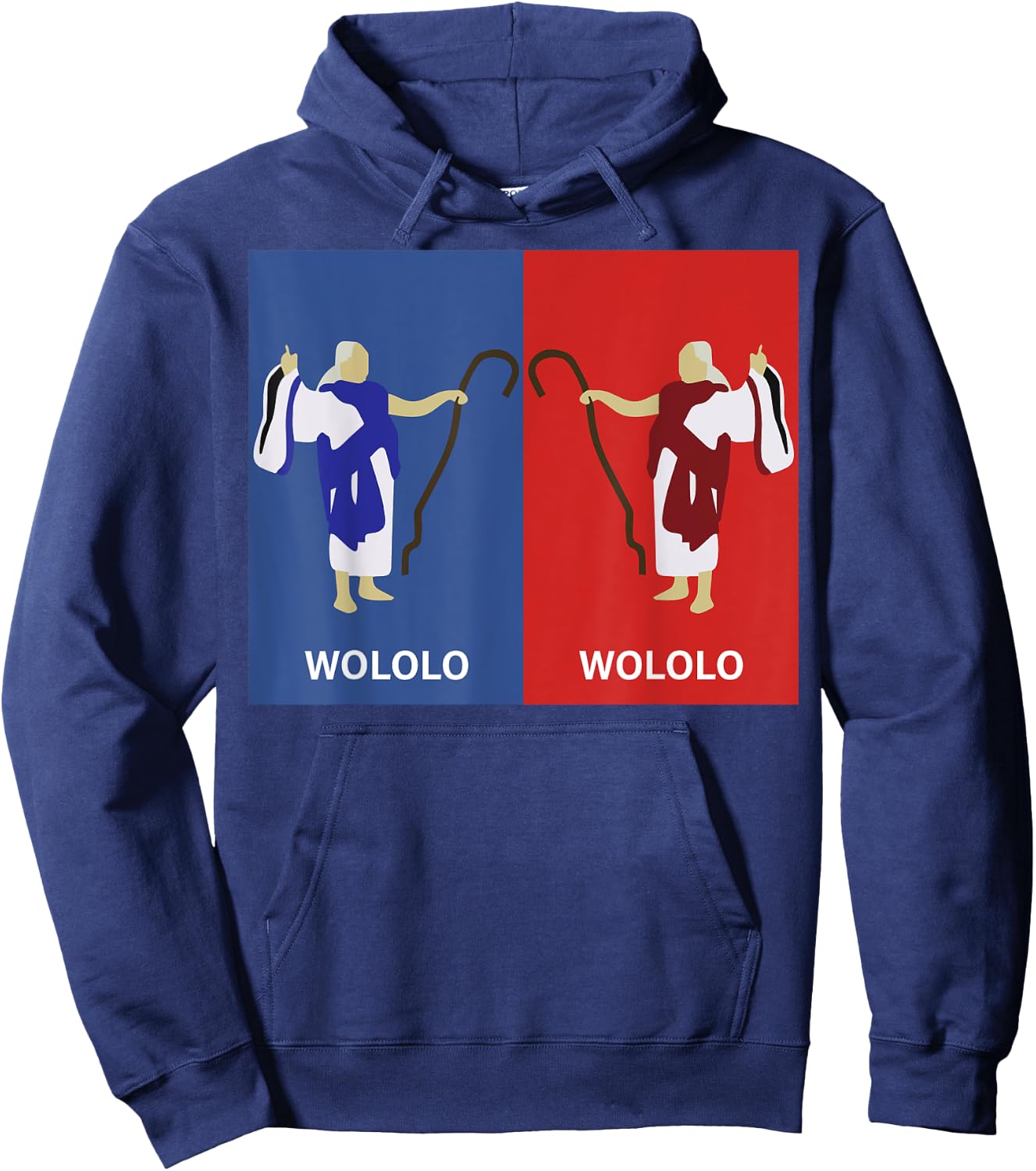 Retro Wololo Blue And Red Hoodie - Hoodie | Navy