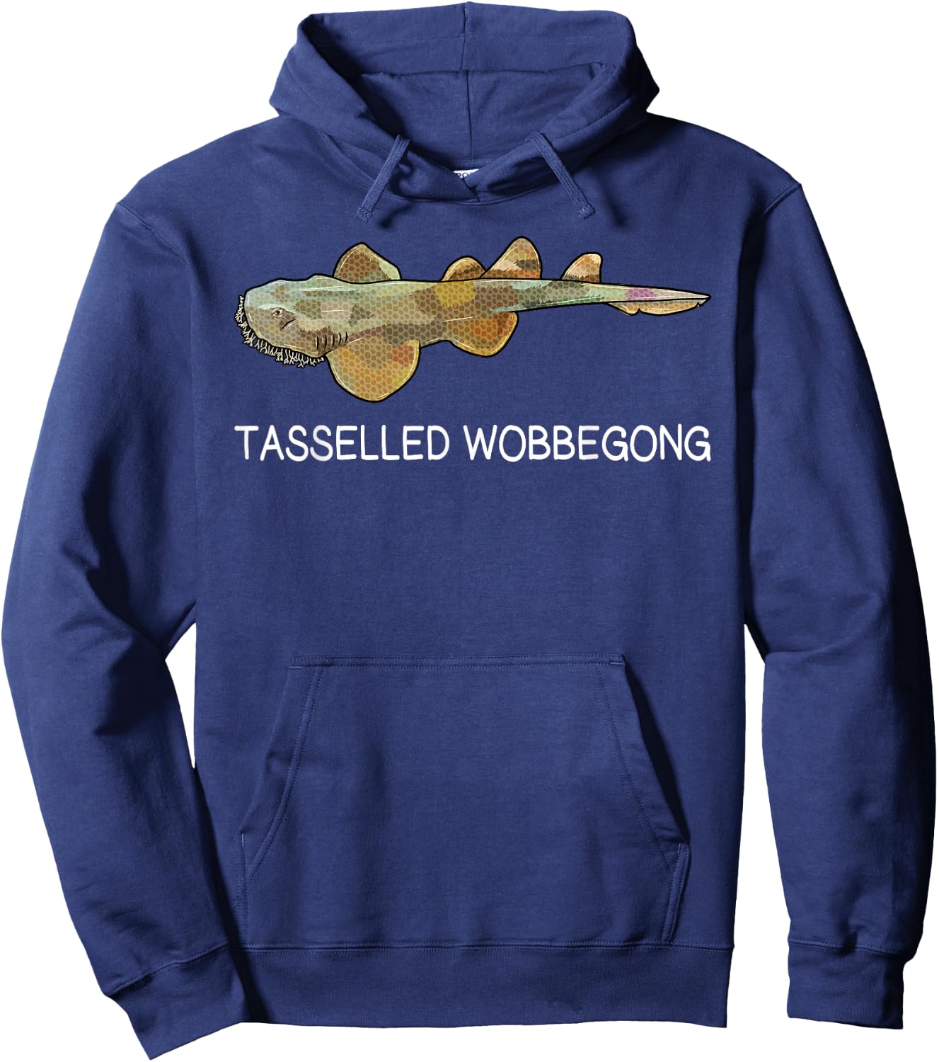 Tasselled Wobbegong Shark Lover Hoodie - Hoodie | Navy