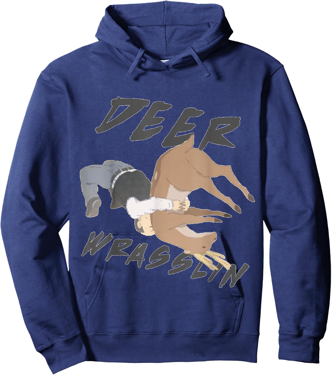 Deer Wrasslin (Wrestling) Hoodie - Hoodie | Navy