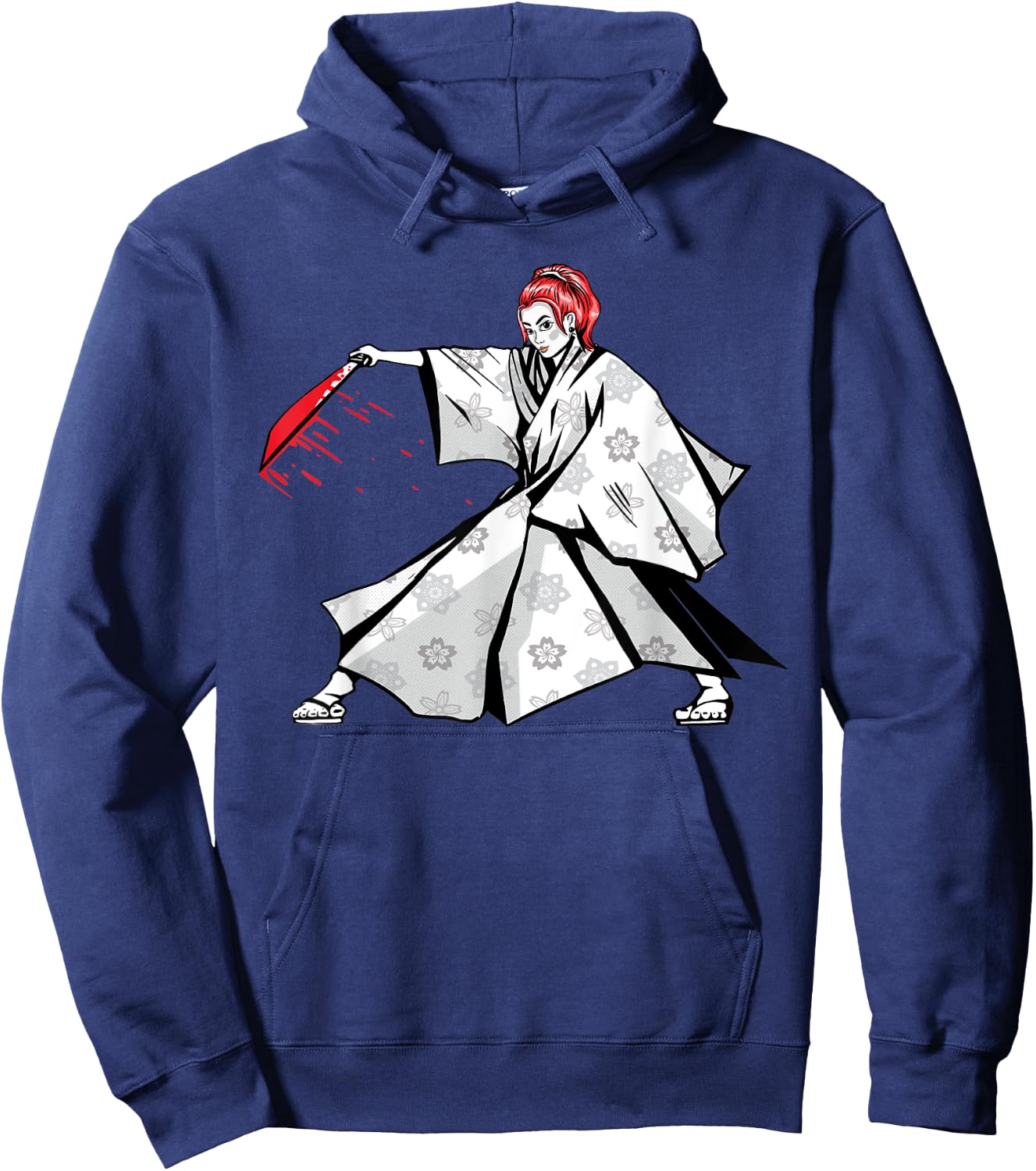 Japanese sword fight woman. Hoodie - Hoodie | Navy