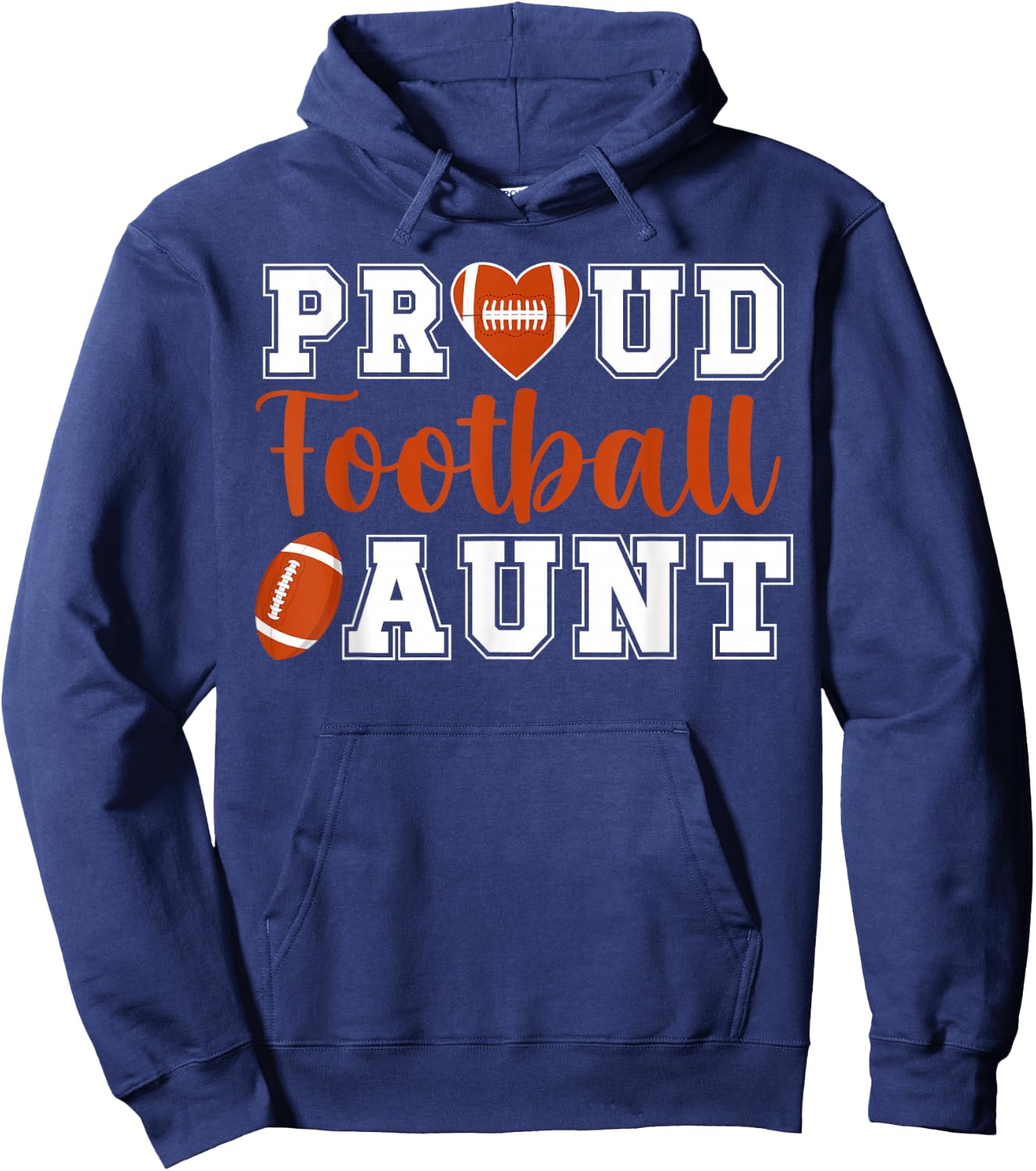 Proud Football Aunt Of A Football Player Auntie Hoodie - Hoodie | Navy