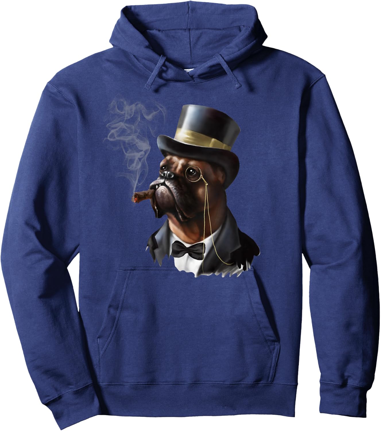 Boxer Dog Smoke Cigars Women Hoodie - Hoodie | Navy