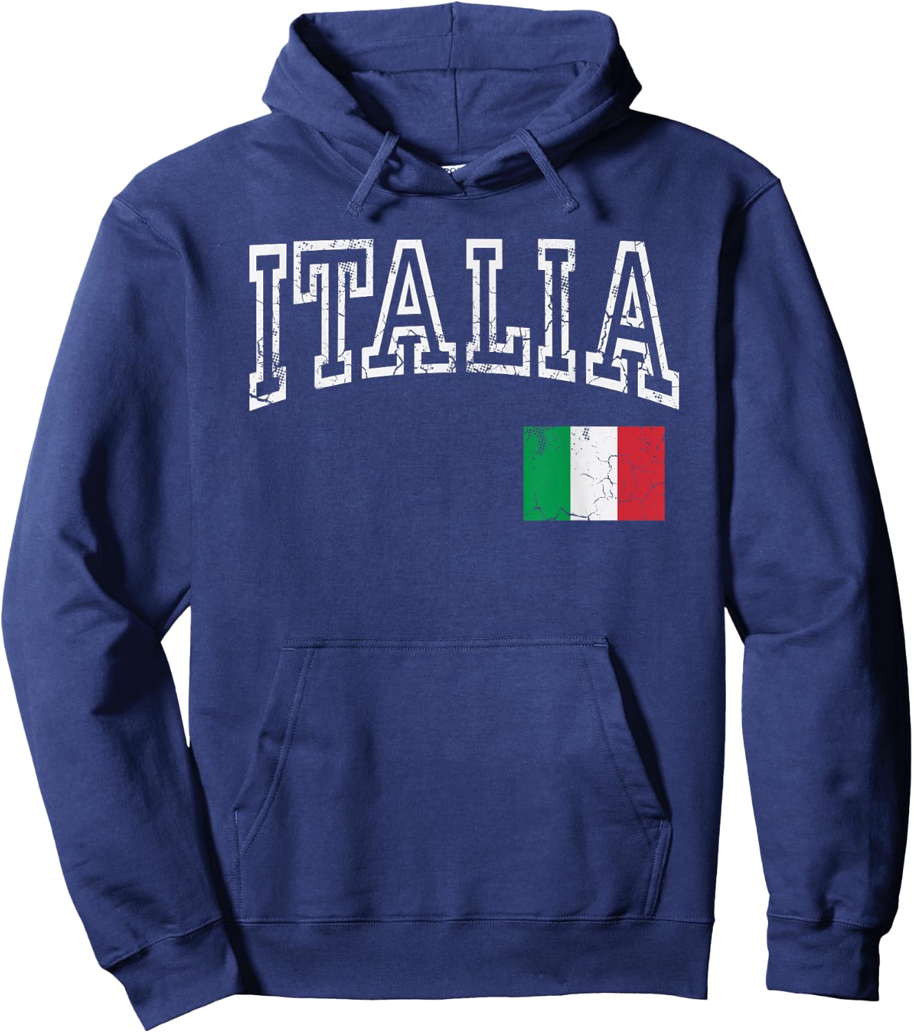 Italia Italian Flag Italy Distressed Design Hoodie - Hoodie | Navy
