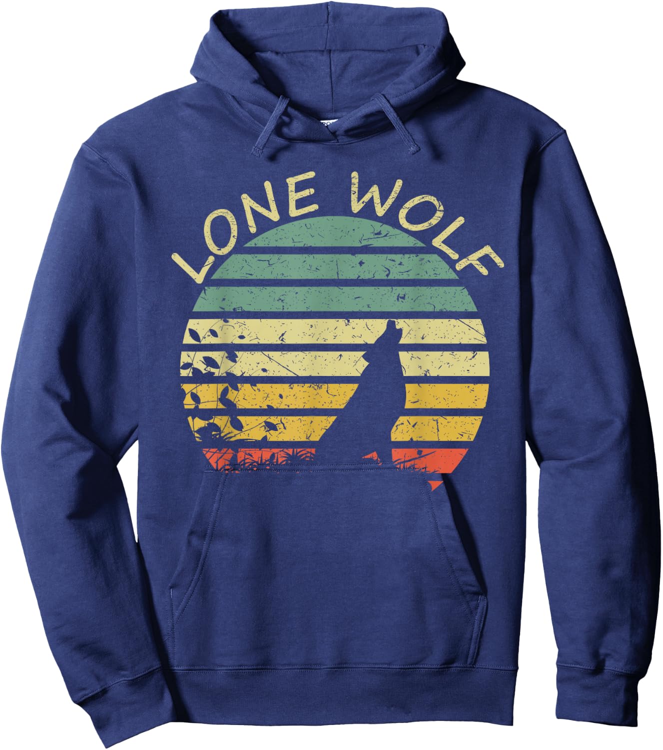 Vintage Lone Wolf Hoodie - Hoodie | Navy