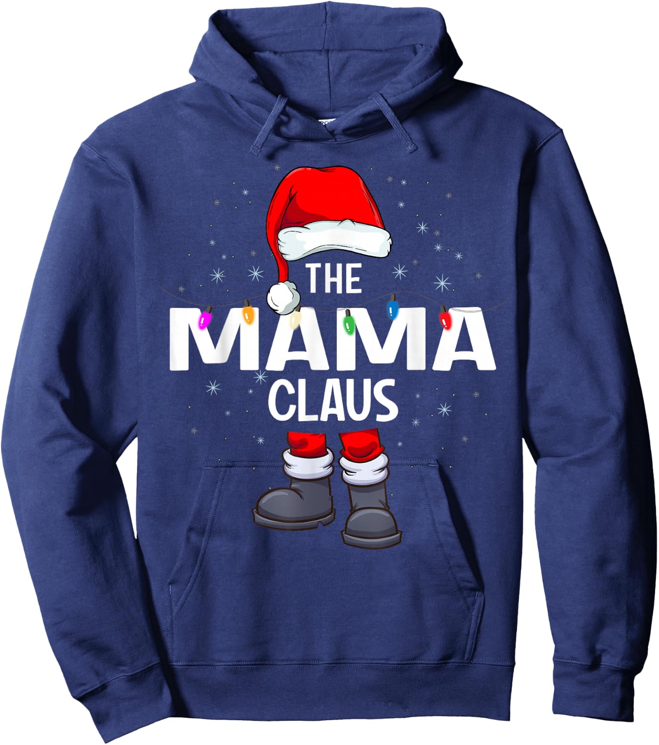 The Mama Claus Matching Christmas Pajama Hoodie - Hoodie | Navy