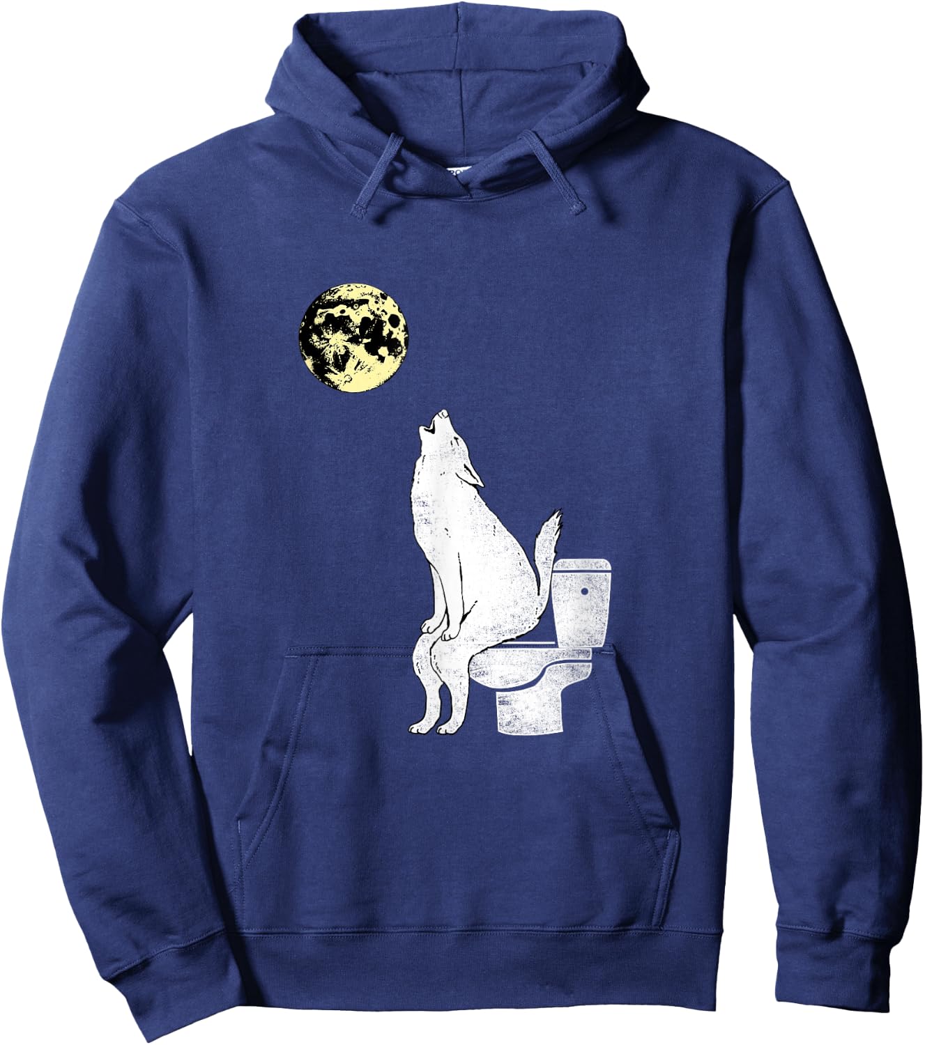 Wolf on The Toilet Gift Hoodie - Hoodie | Navy