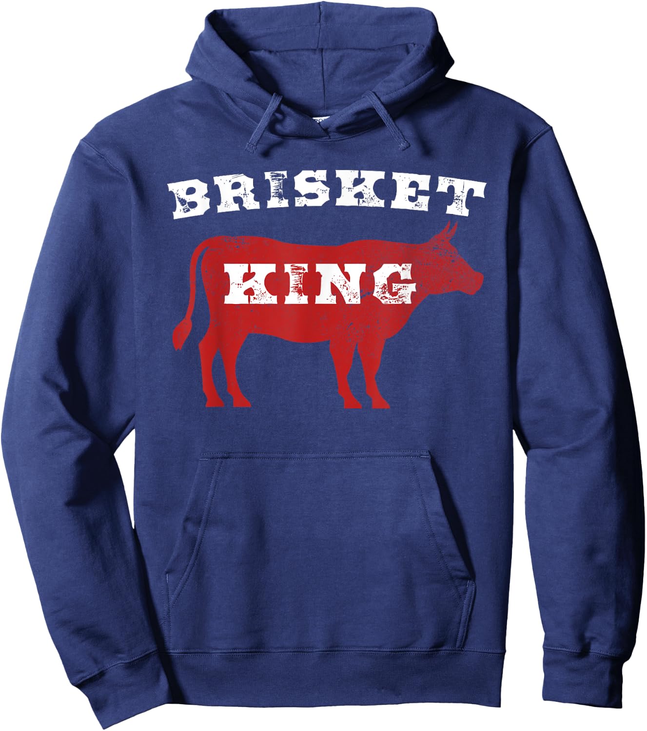 Brisket King Distressed Grilling Hoodie - Hoodie | Navy
