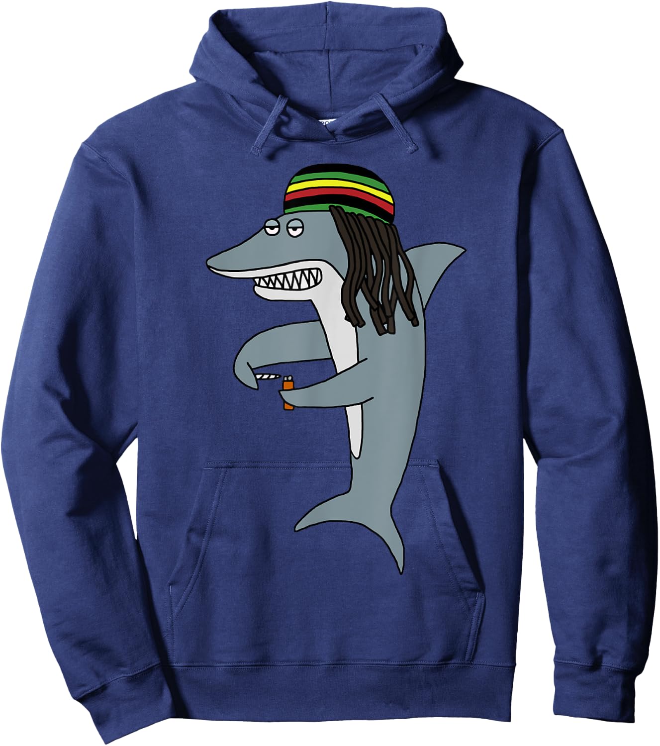 Reggae Shark Funny Dreadlock Rasta Hoodie - Hoodie | Navy