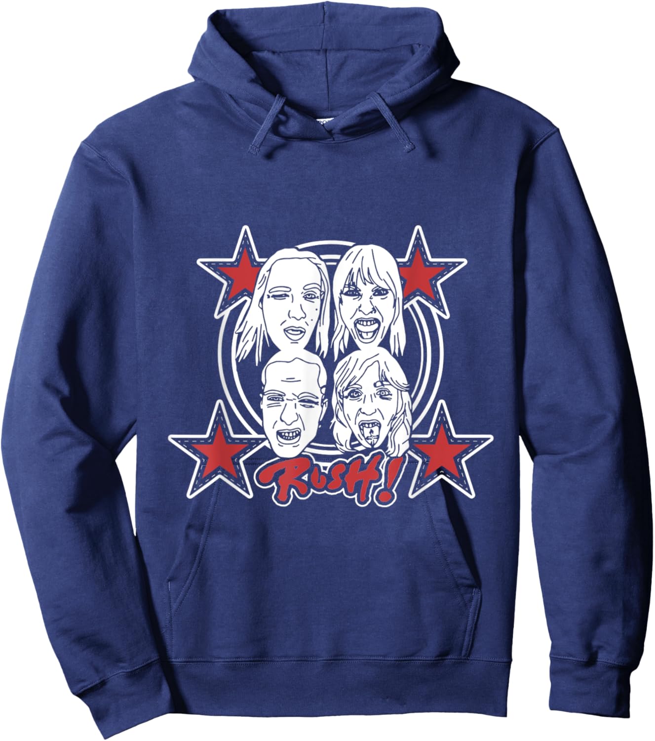 Måneskin Rush! Faces & Red Starz Hoodie - Hoodie | Navy