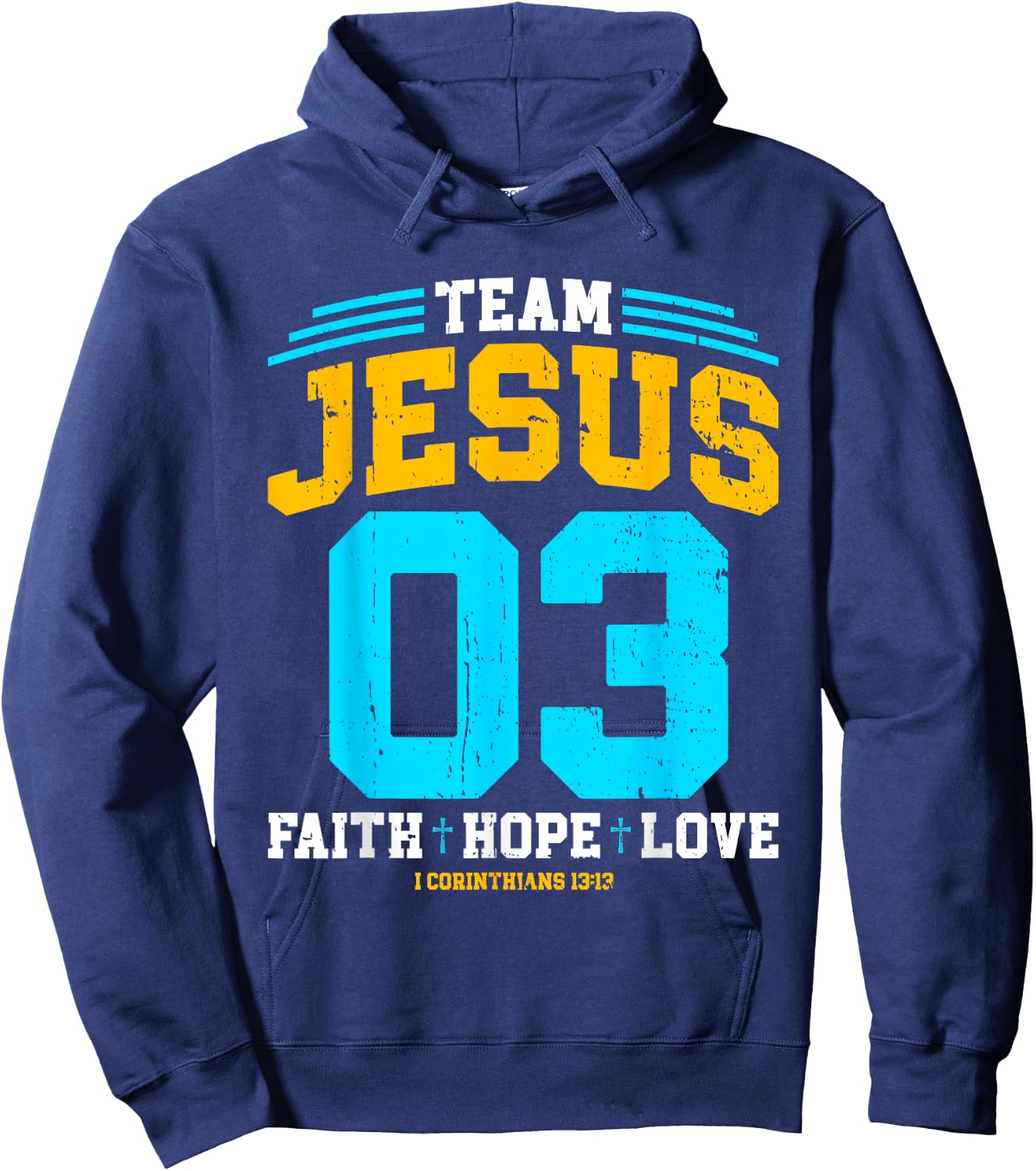 Christian - Team Jesus 03 Faith Hope Love Hoodie - Hoodie | Navy