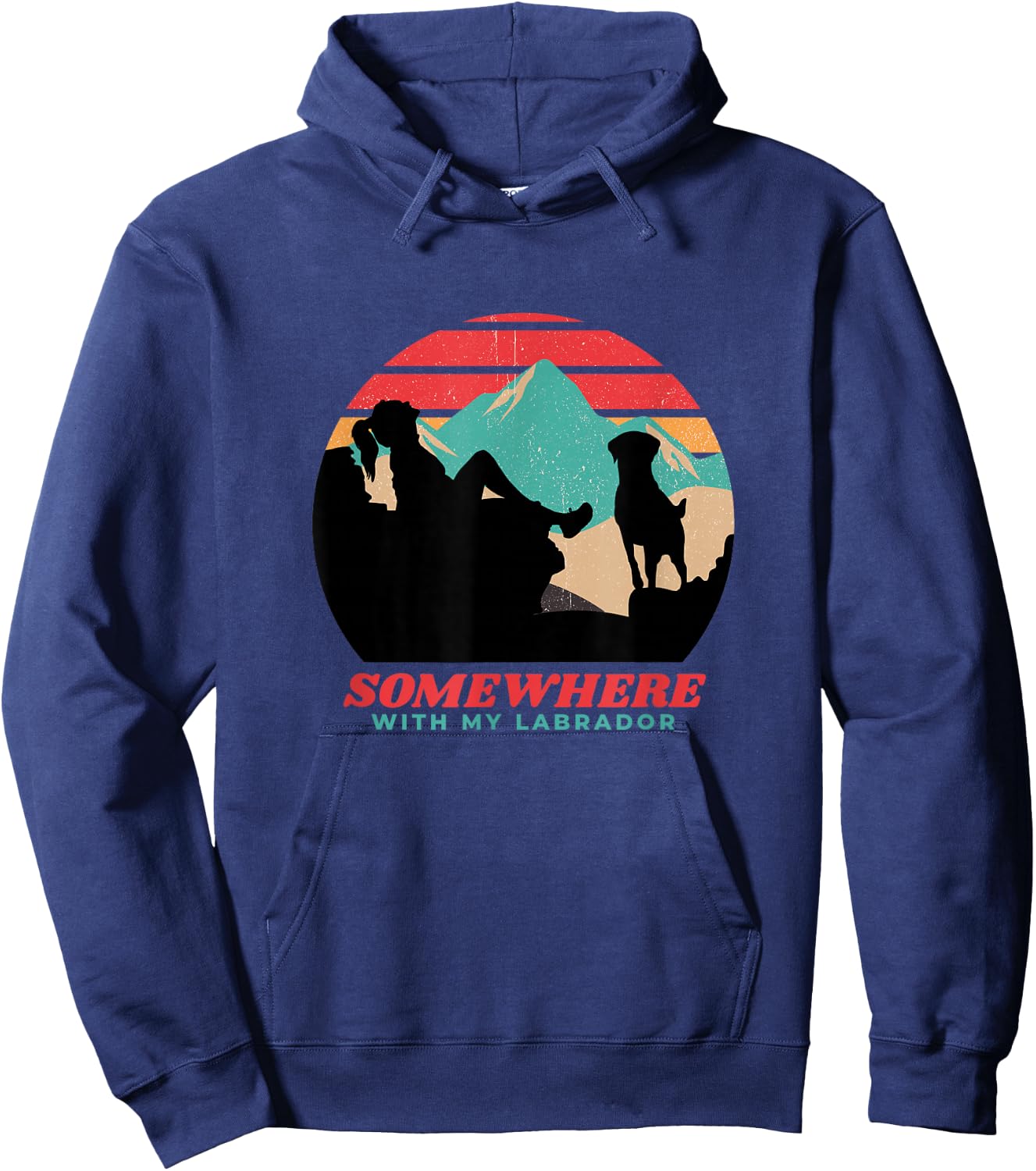 Somewhere With My Labrador Woman Hiking Camping Hoodie - Hoodie | Navy