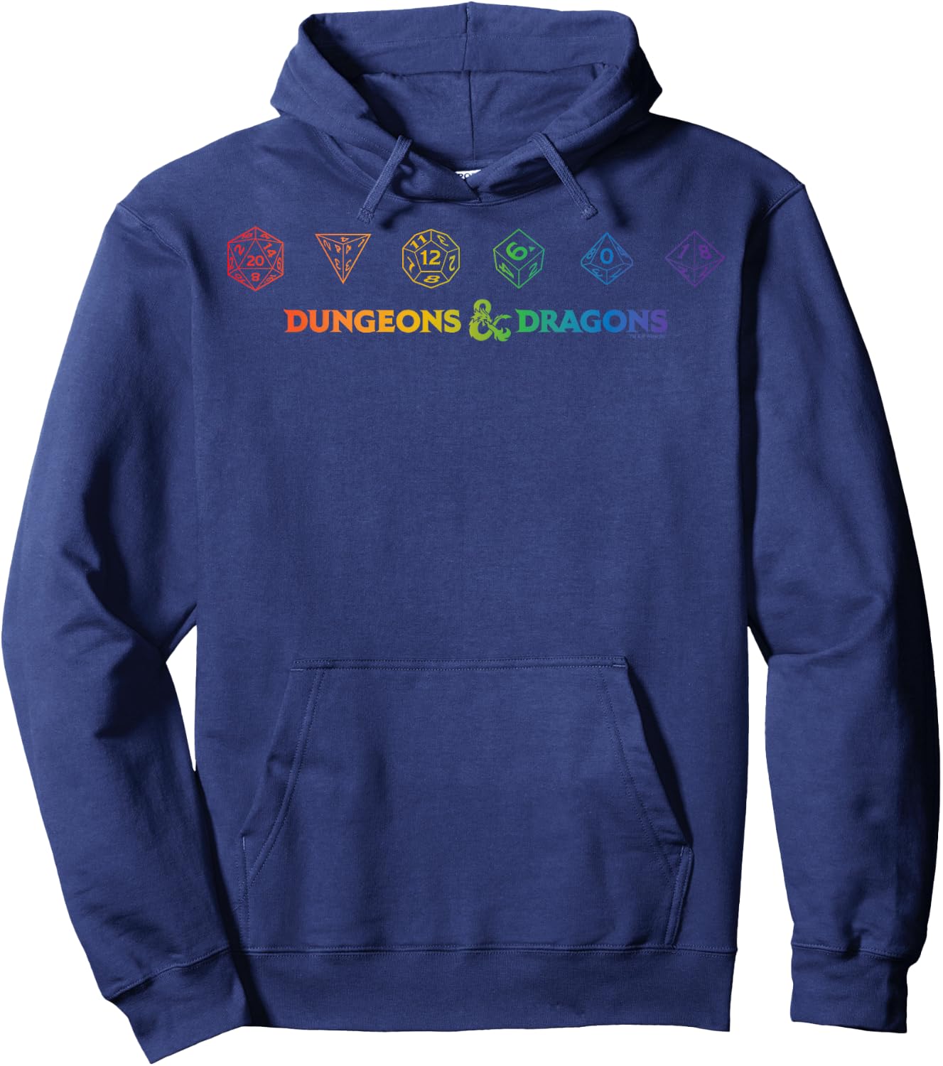 Dungeons & Dragons Dice Rainbow Gradient Hoodie - Hoodie | Navy